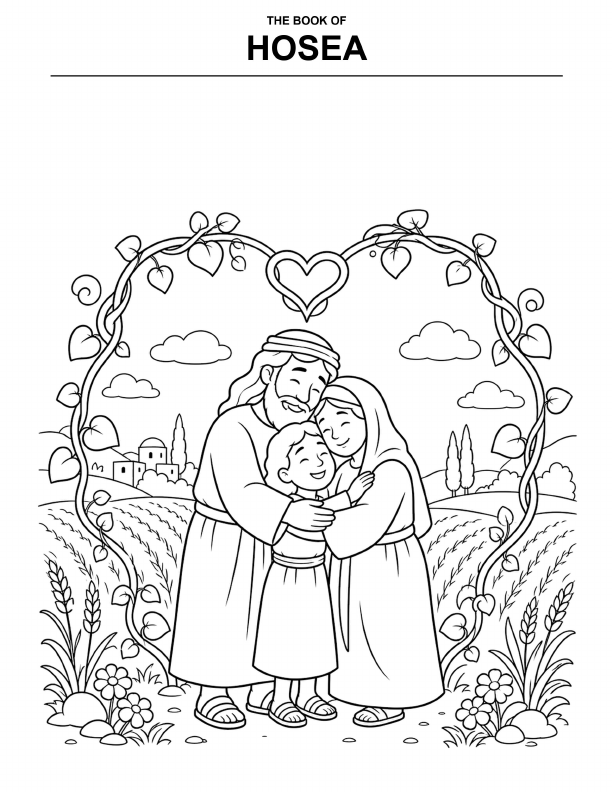 Preview of the Hosea–Malachi coloring page pack